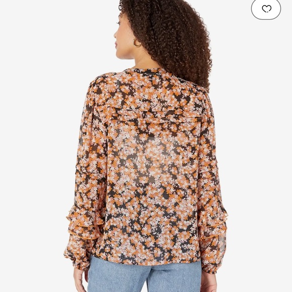 NWT Sanctuary Floral Pin Tuck Blouse sz XL - Picture 3 of 10